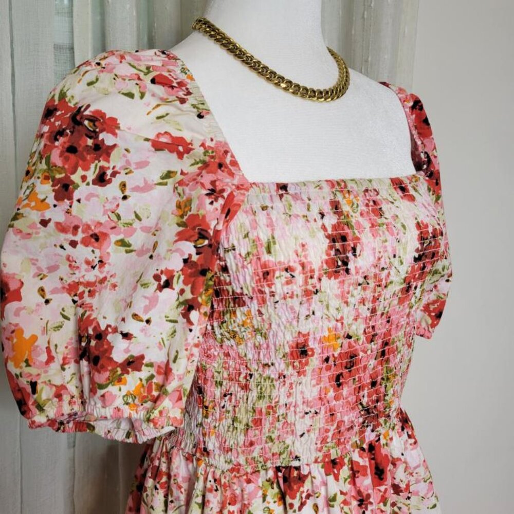 Puffy Sleeve Dress FLORAL - Picture 6 of 10